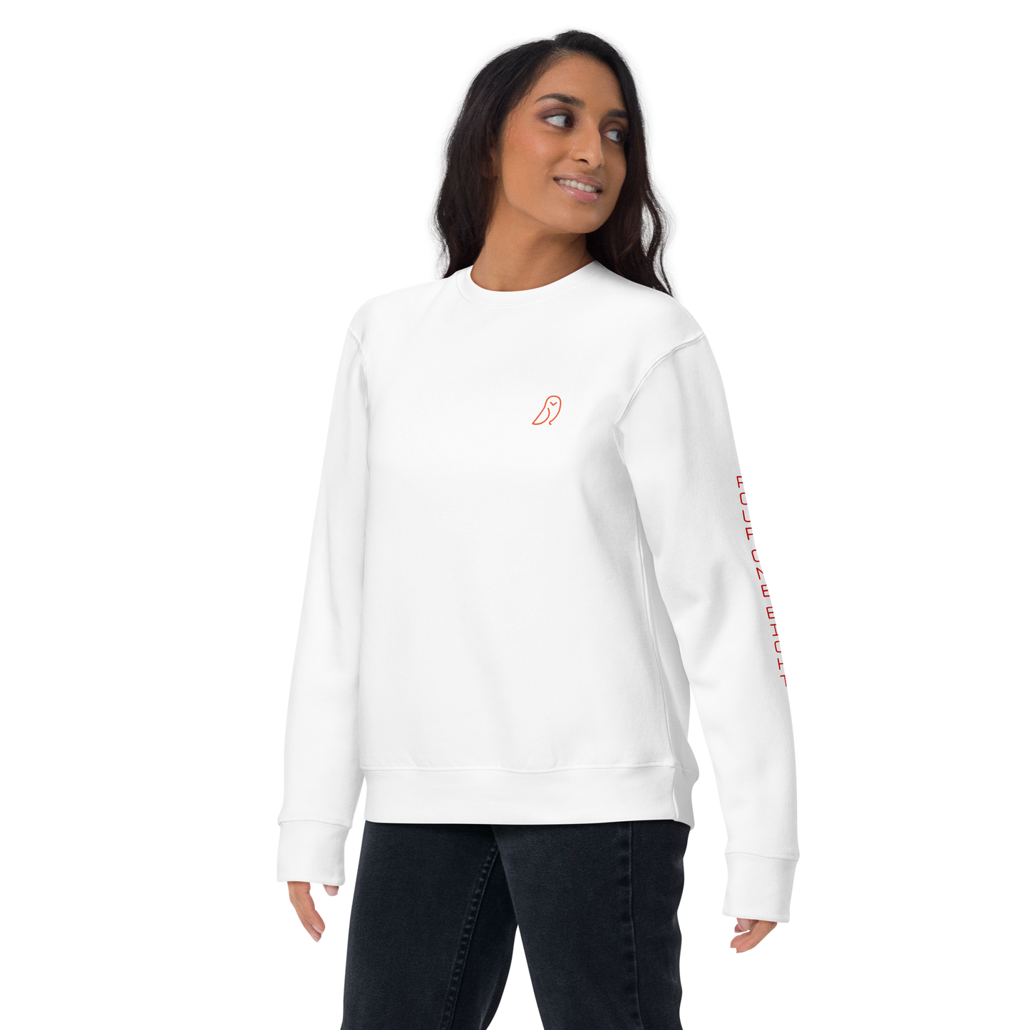 418 Bungee Red Sleave Sweater White