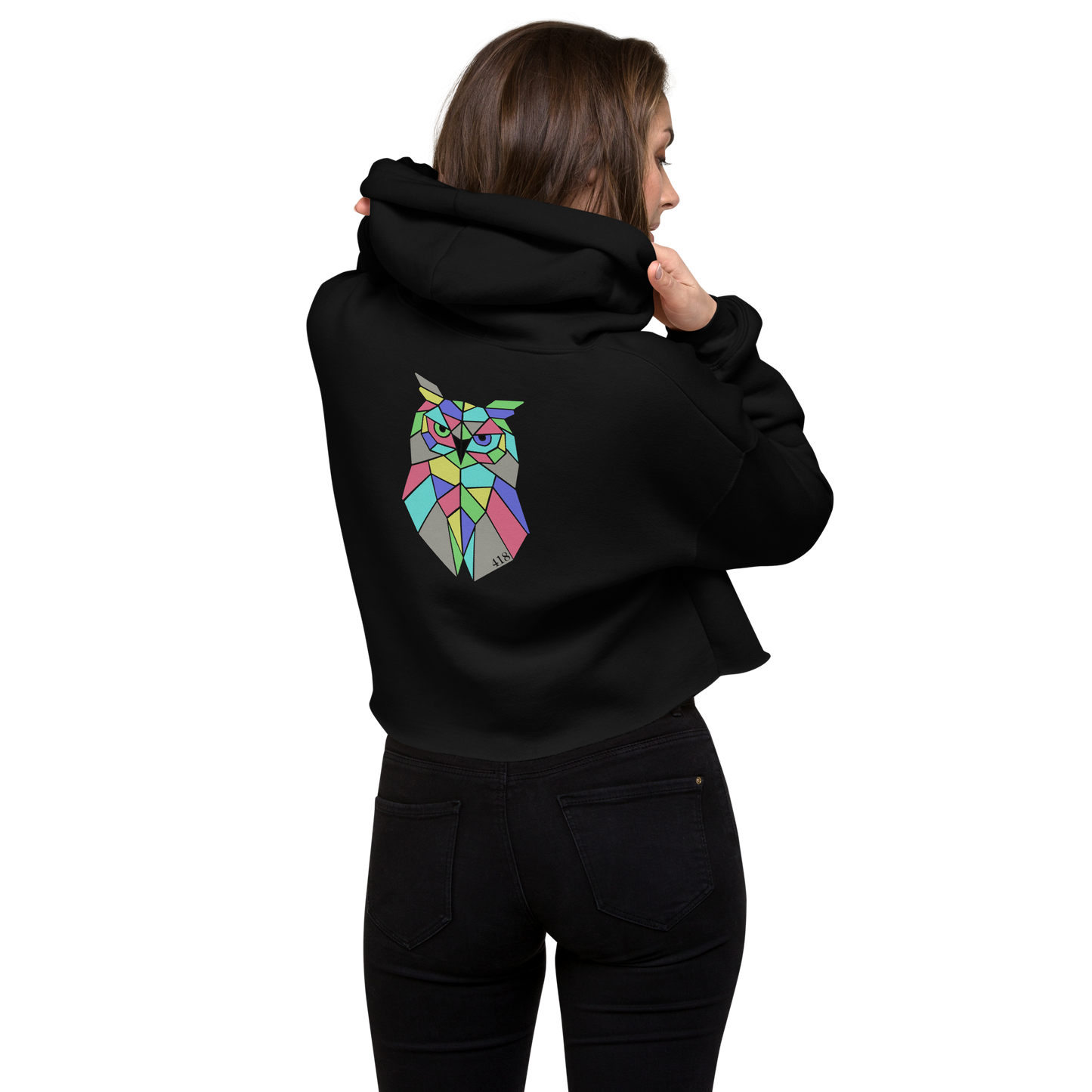 Sweat à capuche court Geowl 418 noir