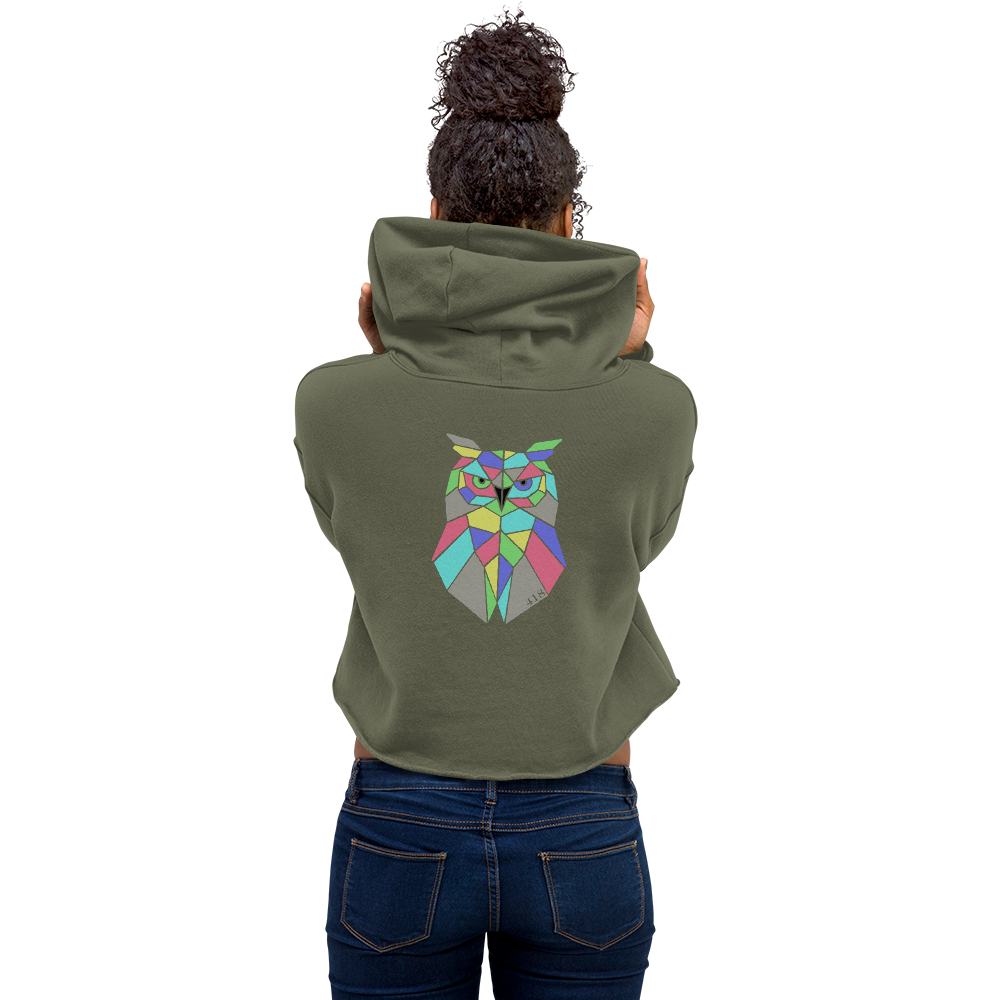 418 Sweat à Capuche Court Geowl Vert Militaire