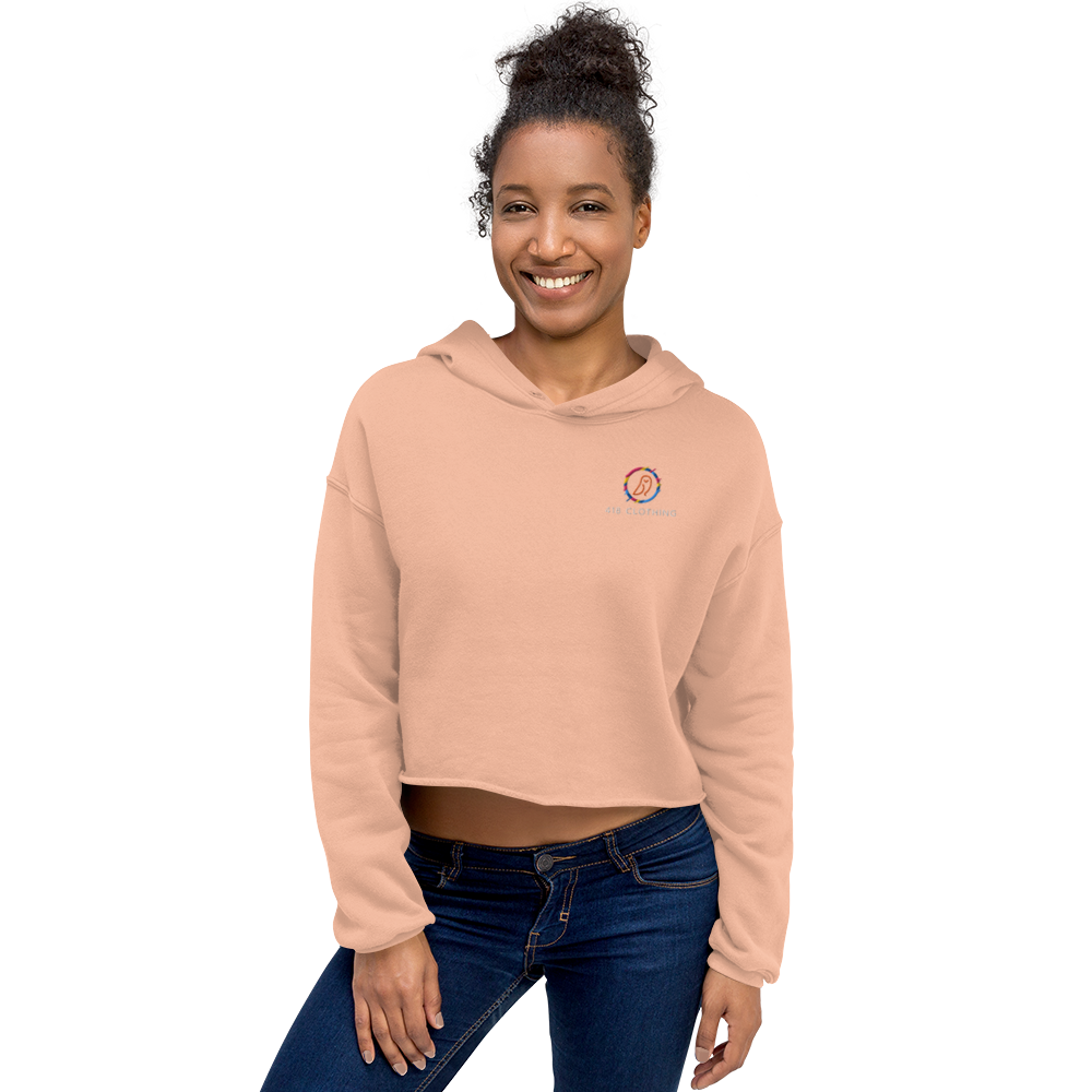 418 Geoeer Crop Hoodie Peach