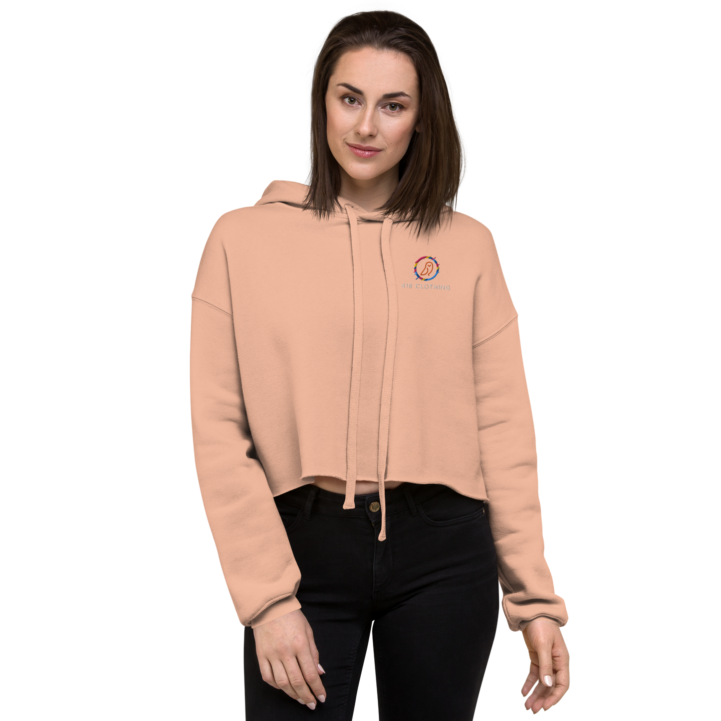 418 Geoeer Crop Hoodie Peach